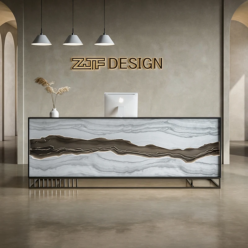

Modern Front Desk Reception Desks Cash Register Business Counter Reception Desks Luxury Shop Office Furniture Recepción LLRD