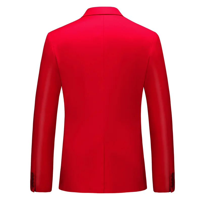 Bright Red Formal Suit Jacket Men, Asian Size Blazer, Wedding Party Coat, Male Top Spring and Autumn New Outerwear Man Menteau