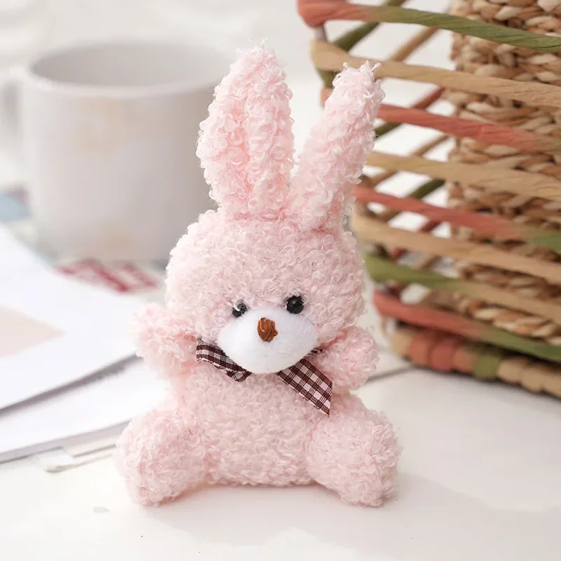 1Pc Plush Bunny Dolls KeyChain Ornament Rabbit with Hanging-Hook for Bag Purse Tote Backpack Stuffed Doll Keyring