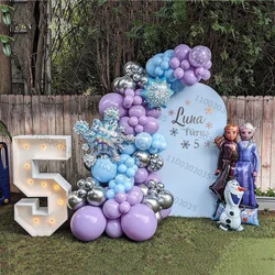 83pcs Frozen Princess Garland Balloons Kit Elsa Anna Olaf Snowflake Foil Balloons 32inch Number Ball 3 4 5th Birthday Party Glob