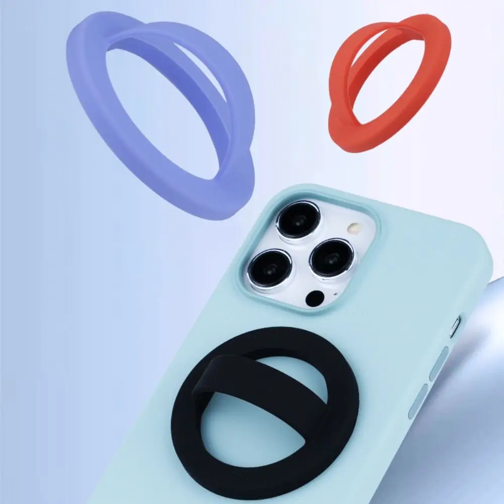 

For Magsafe Magnetic Phone Back Grip Metal Plate Ring Anti-fall Ring Holder Liquid Silicone Strong Adsorption Phone Mount