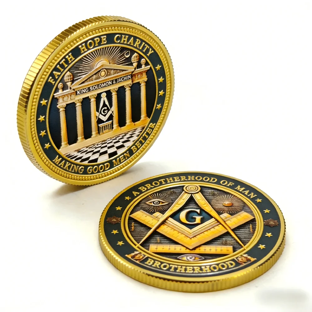 2026 New Triangle Fraternity Commemorative Coin Gold Plated Embossed Color Printed Collectible Coin Souvenir Gift Craft