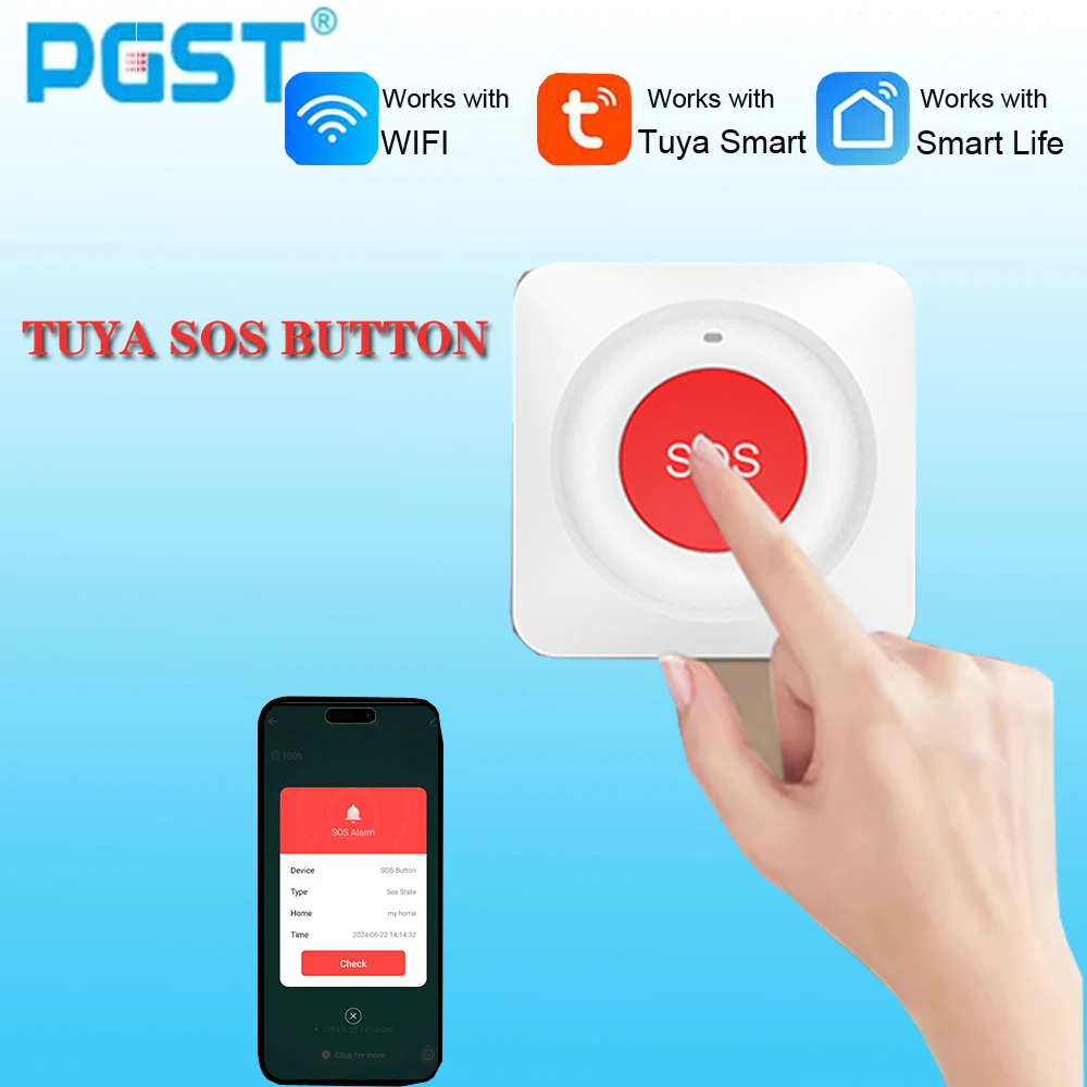 

Интеллектуальная аварийная кнопка Tuya, электронный звонок для медсестер с Wi-Fi, кнопка вызова больницы, подходит для пожилых людей дома, хо