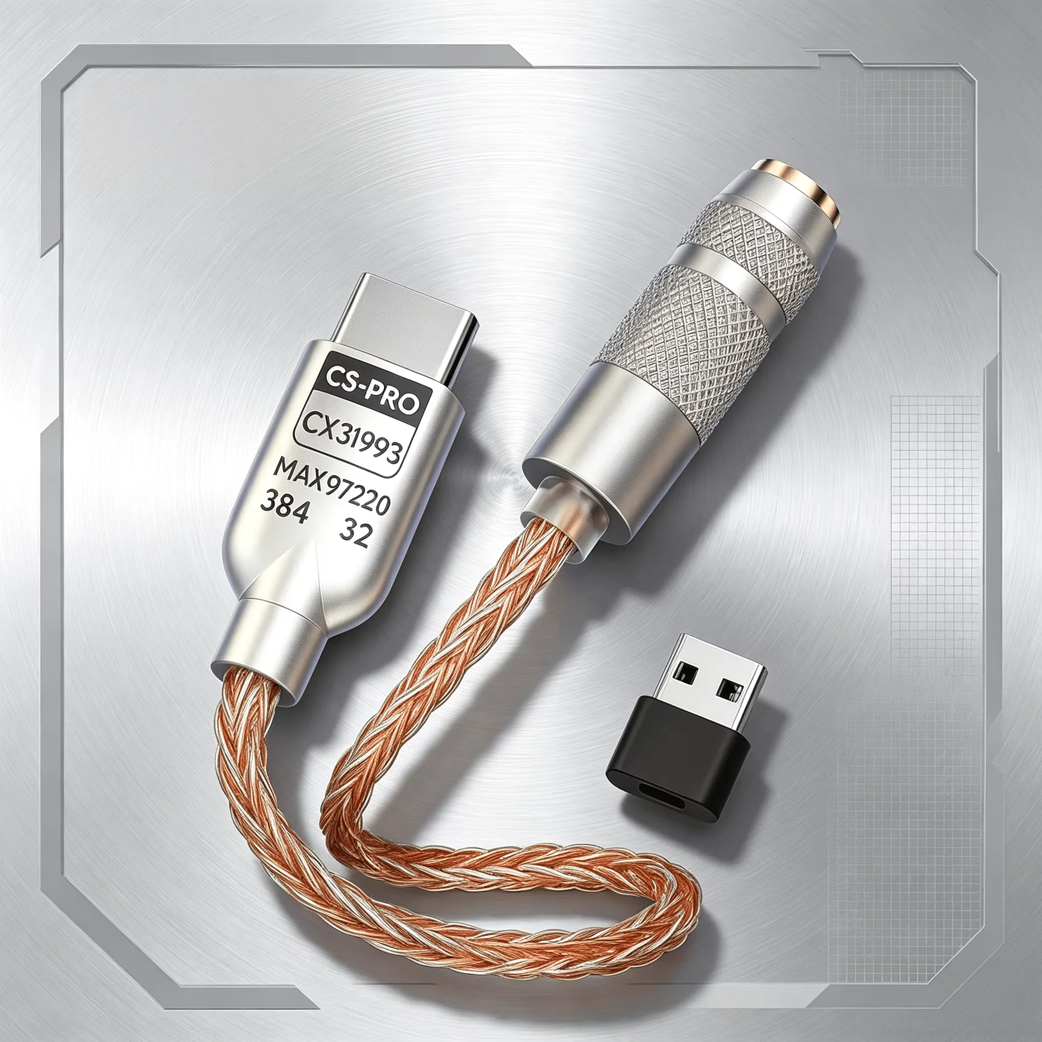 Usb C Earphone - IEM Oortelefoonconverter USB-C DAC Hoofdtelefoonversterker Dubbele-chip