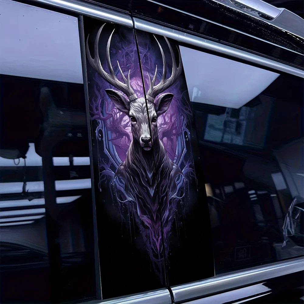 

Набор из 2 шт., автомобильная наклейка с рисунком оленя: водонепроницаемая, устойчивая к царапинам, подходит для всех моделей, водонепроницаемая наклейка, подарки на Хэллоуин