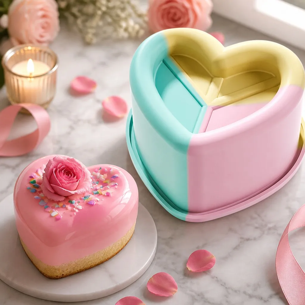 Reusable Silicone Cake Mold,Heart,Star,Round & Square Baking Tray for Choclate,Jelly,Soap & Muffin,Food Grade Kitchen Supplies