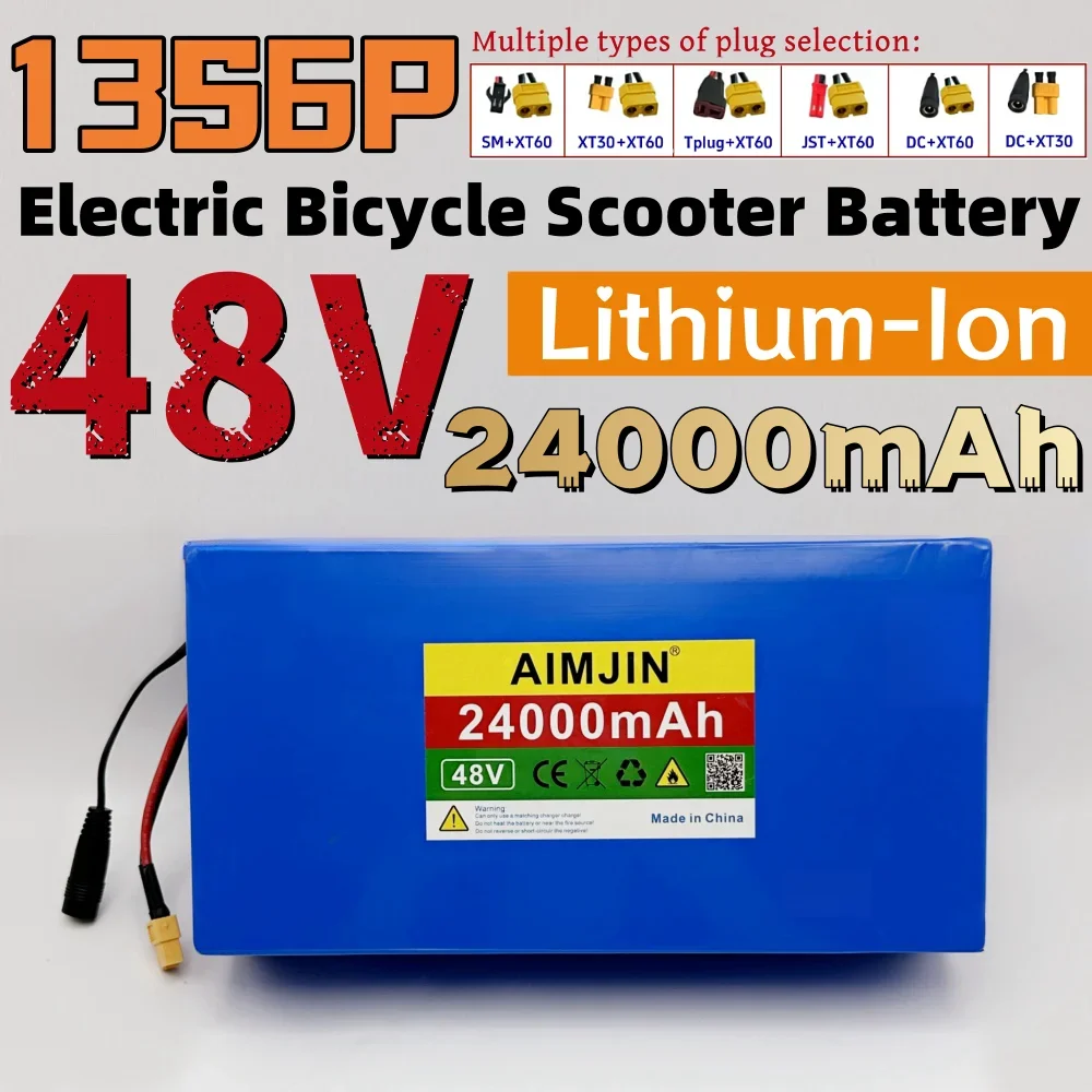 

13S6P 48V 24000mAh Lithium-ion Battery Pack 2000W Rechargeable Battery Built in BMS Suitable for Electric Bicycles, Scooters