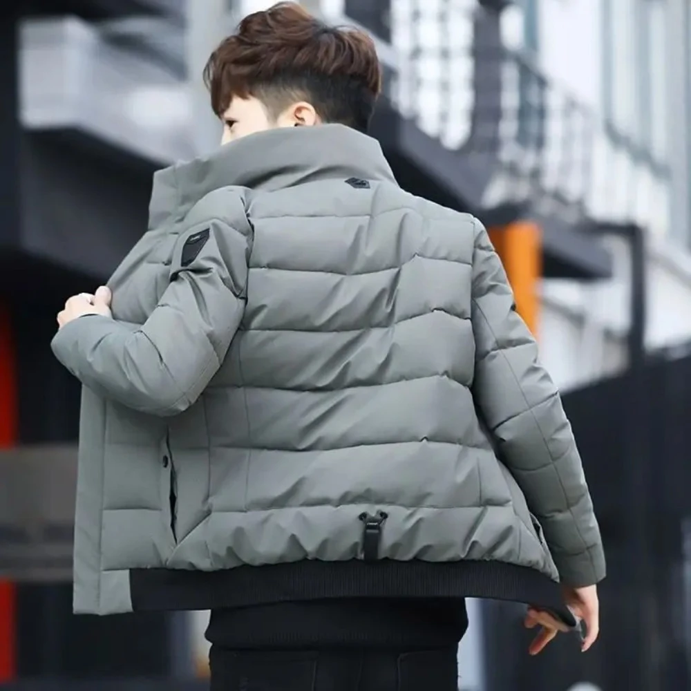 

​Super Warm Men's Quilted Jacket with Stand Collar Korean Design Thickened Winter Coat Youth Outdoor Sportswear​