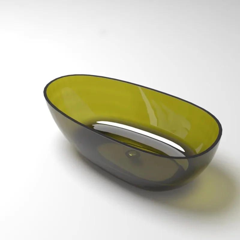 

ls 04Pure acrylic goose egg-shaped transparent bathtub household color resin bathtub