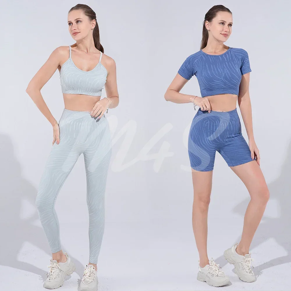 1/2/3/4 Pieces Matching Sport Suit Women Yoga Set Sand Wash Seamless Gym Workout Fitness Clothing Ensemble Female Active Wear