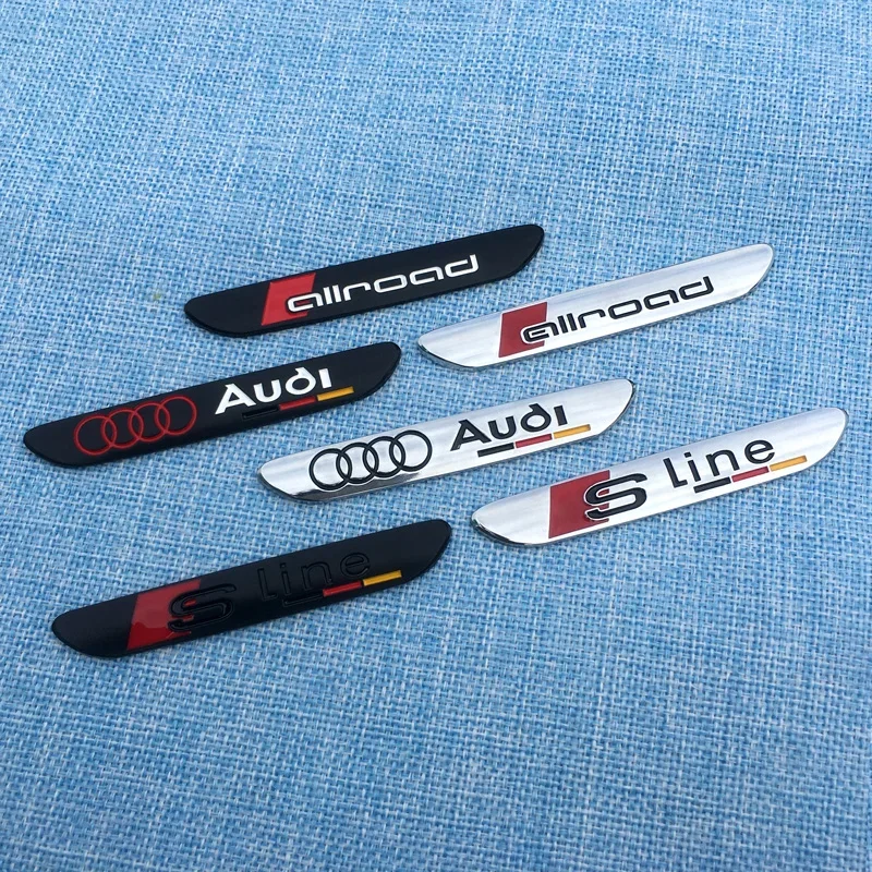 Car Side Fender Badge Sticker for Audi Sline A1 A3 A5 A6 A7 A8 Q1 Q2 Q3 Q4 Q5 Q7 Q8 TT S3 S5 S7 A4L A6L Logo Auto Accessories