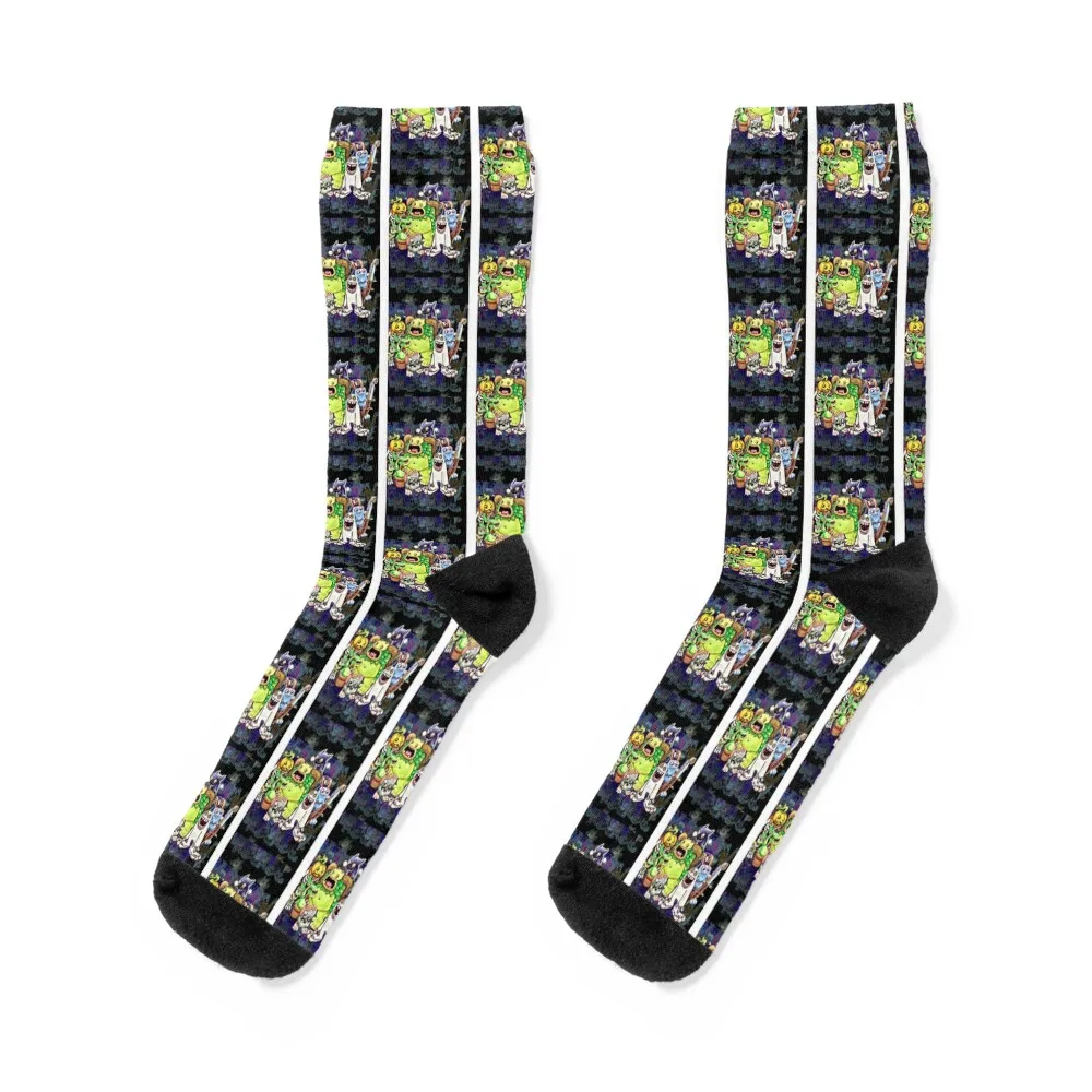 

My Singing Monsters characters N6 Graphic Socks crazy aesthetic cotton Rugby Boy Socks Women's