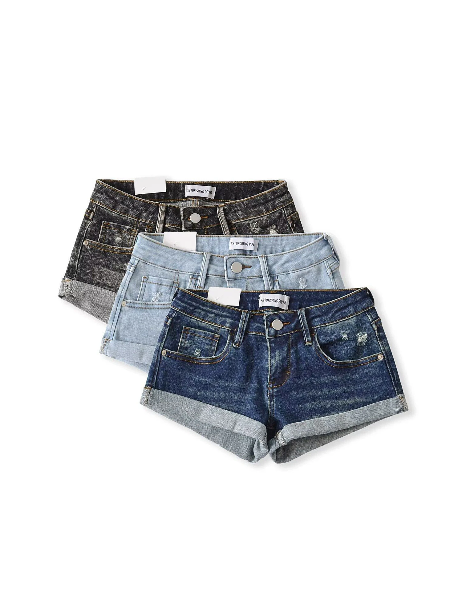 Women's Blue Denim Shorts Vintage 2000s Y2k Gyaru Low Rise A-Line Micro Jeans Shorts Hot Cowboy Pants Shorts Summer Clothes 2026