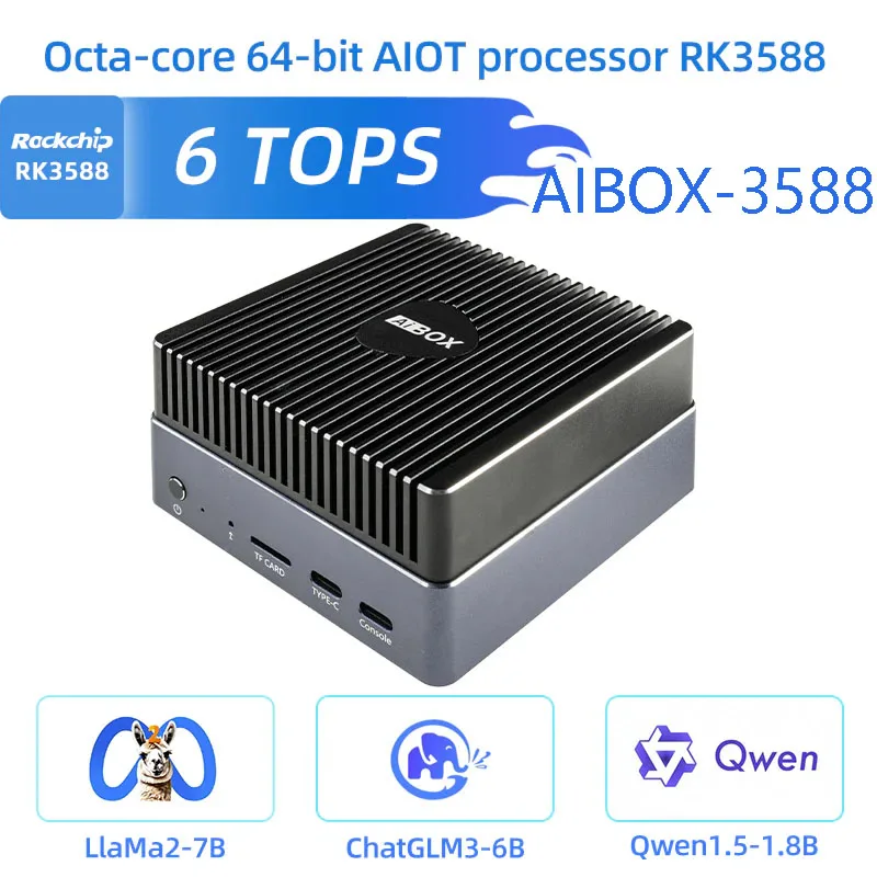 AIBOX-3588 Artificial Intelligence Box 6T Large Model Privatization Deployment Edge Computing Ruixin Micro RK3588