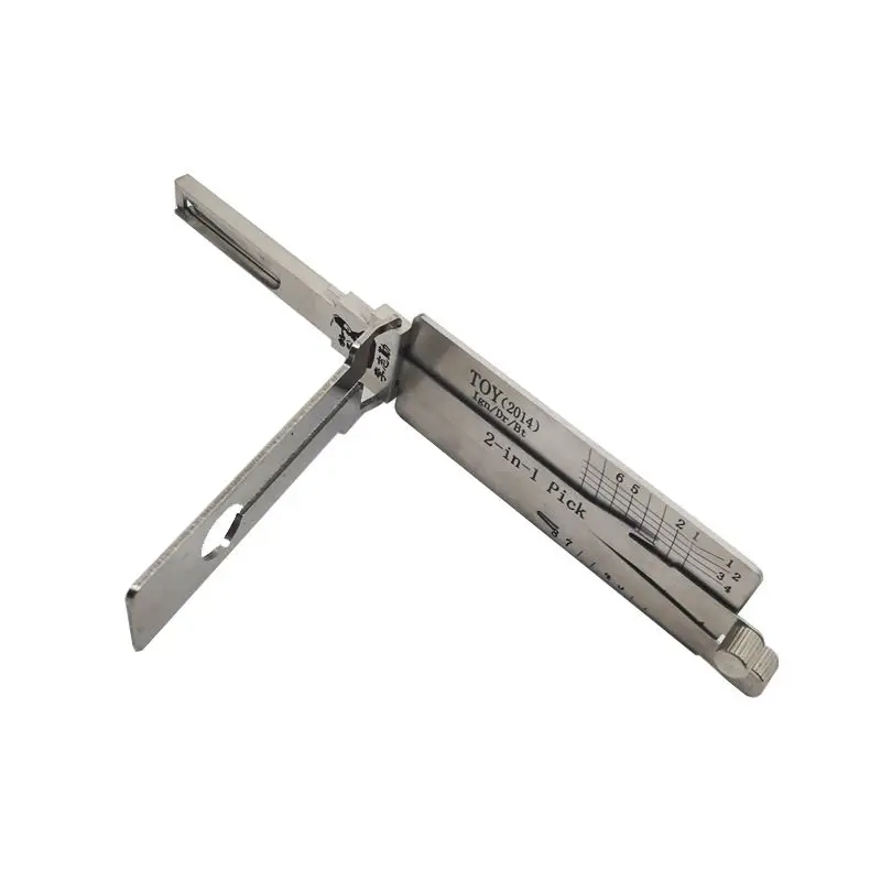 Original Lishi TOY (2014) 2-in-1 Schlossöffner und Decoder für Zündung und Autotüröffnung der neuesten Toyota Corolla Modelle, vertikal gefräst