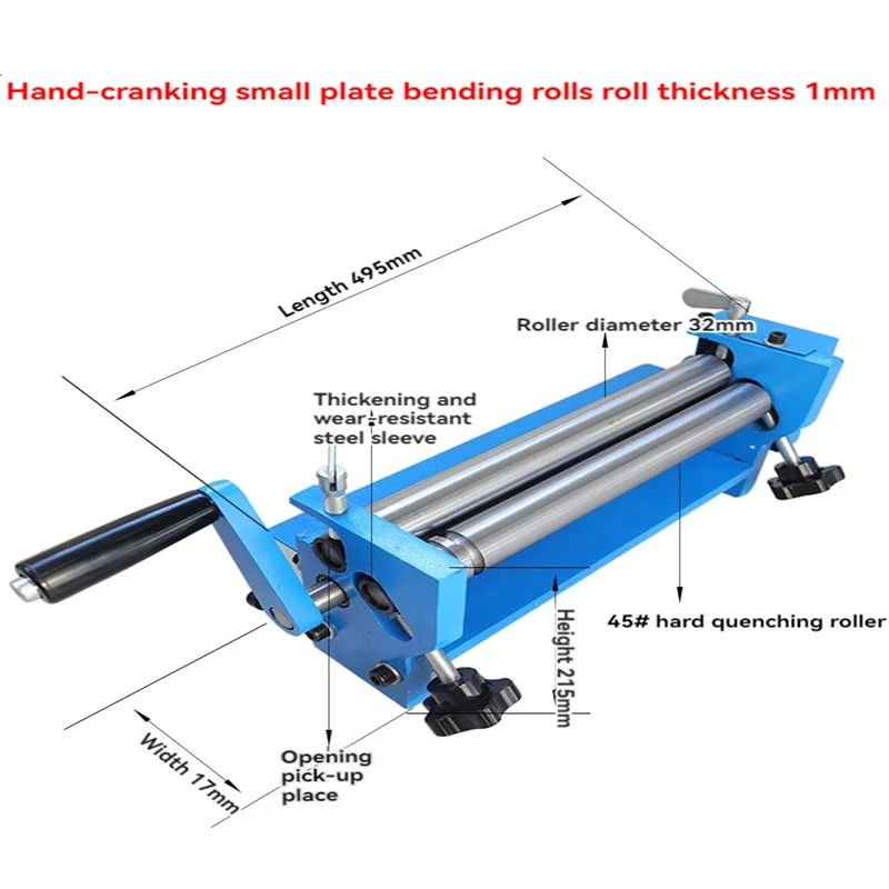 Roller Machine Manual Bending Machine Home DIY Tool,for Sheet Metal/Wire/Round Tube Arc Shape Bending