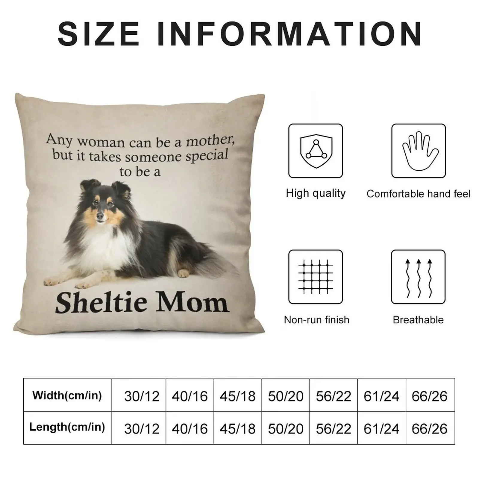 Tri-Color Sheltie Mom Throw Pillow Cushion Cover Luxury Decorative Cushions Pillow Cases Decorative pillow