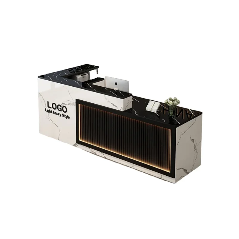 

Modern Beauty Reception Desks Salon Display Design Storage Reception Desks Trendy Luxury Mostrador Negocio Commercial Furniture