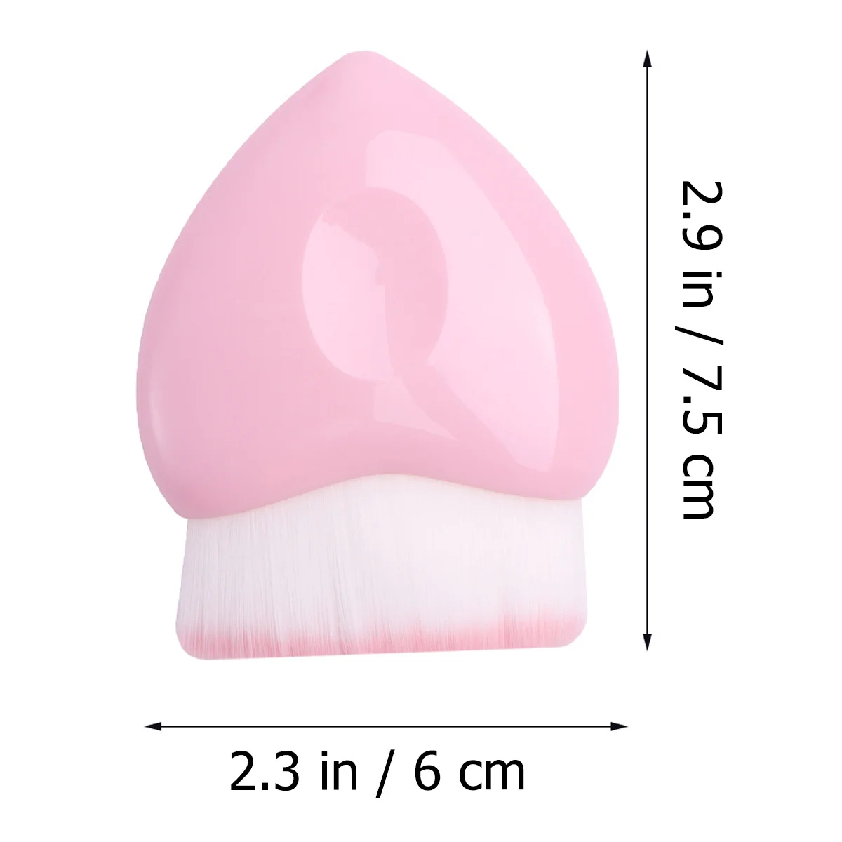 핑크색 손잡이가 있는 1개입 플랫 탑 메이크업 브러쉬, 파우더 파운데이션 블러셔 세트용 부드러운 흰색 브리슬, 눈썹용으로 이상적