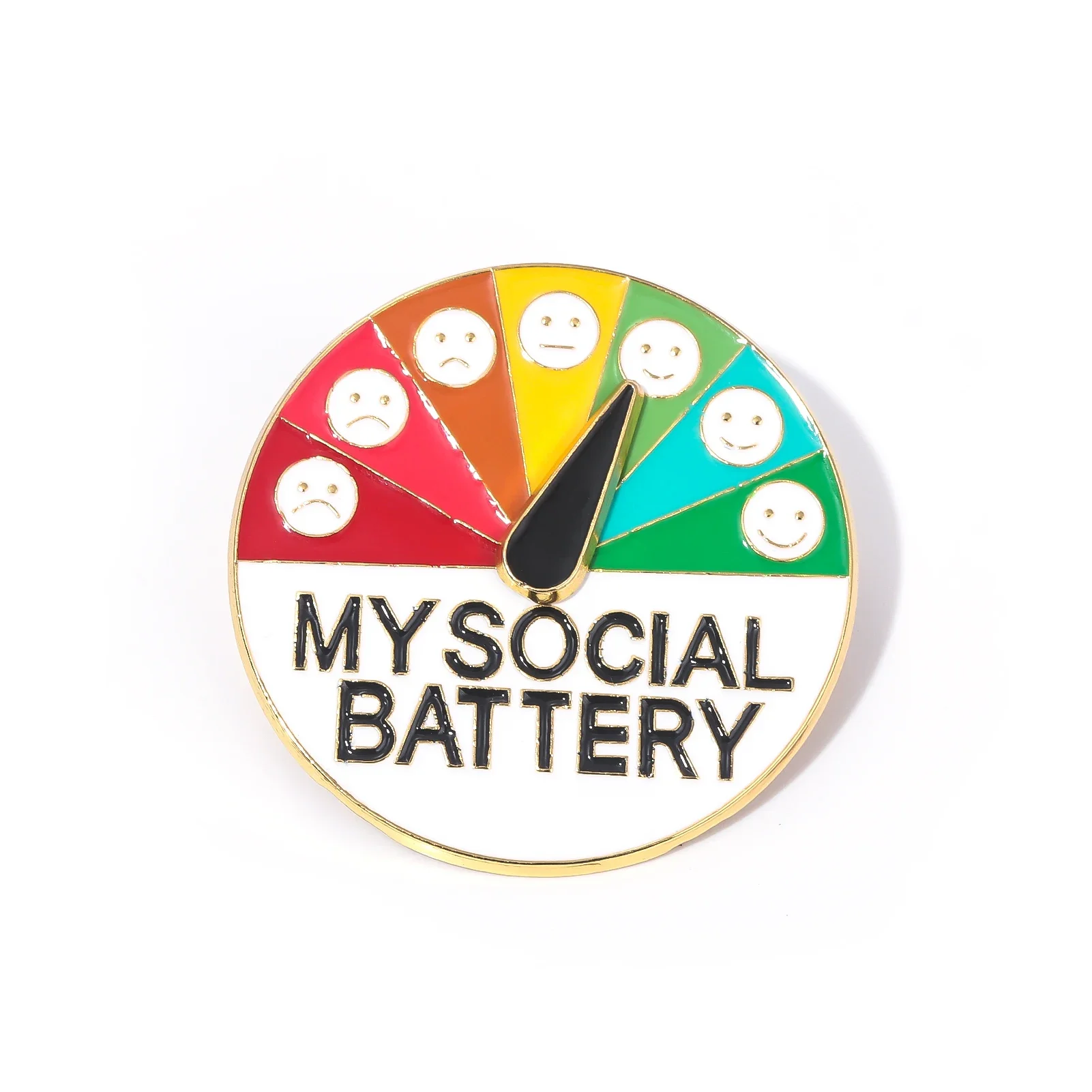 7 أيام في الأسبوع الدوار دبوس بطارية الاجتماعية قوة بروش المزاج التعبير شارة حفلة الرجال النساء على ظهره مجوهرات 2025 #1