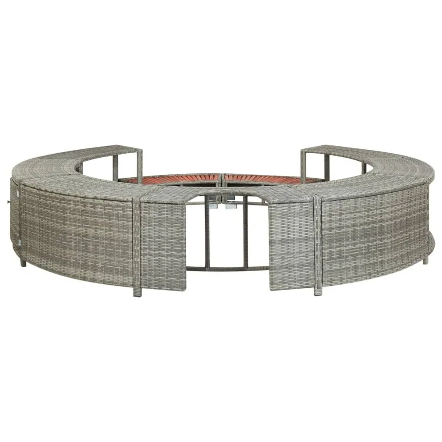 Hot Tub Surround Gray Poly Rattan