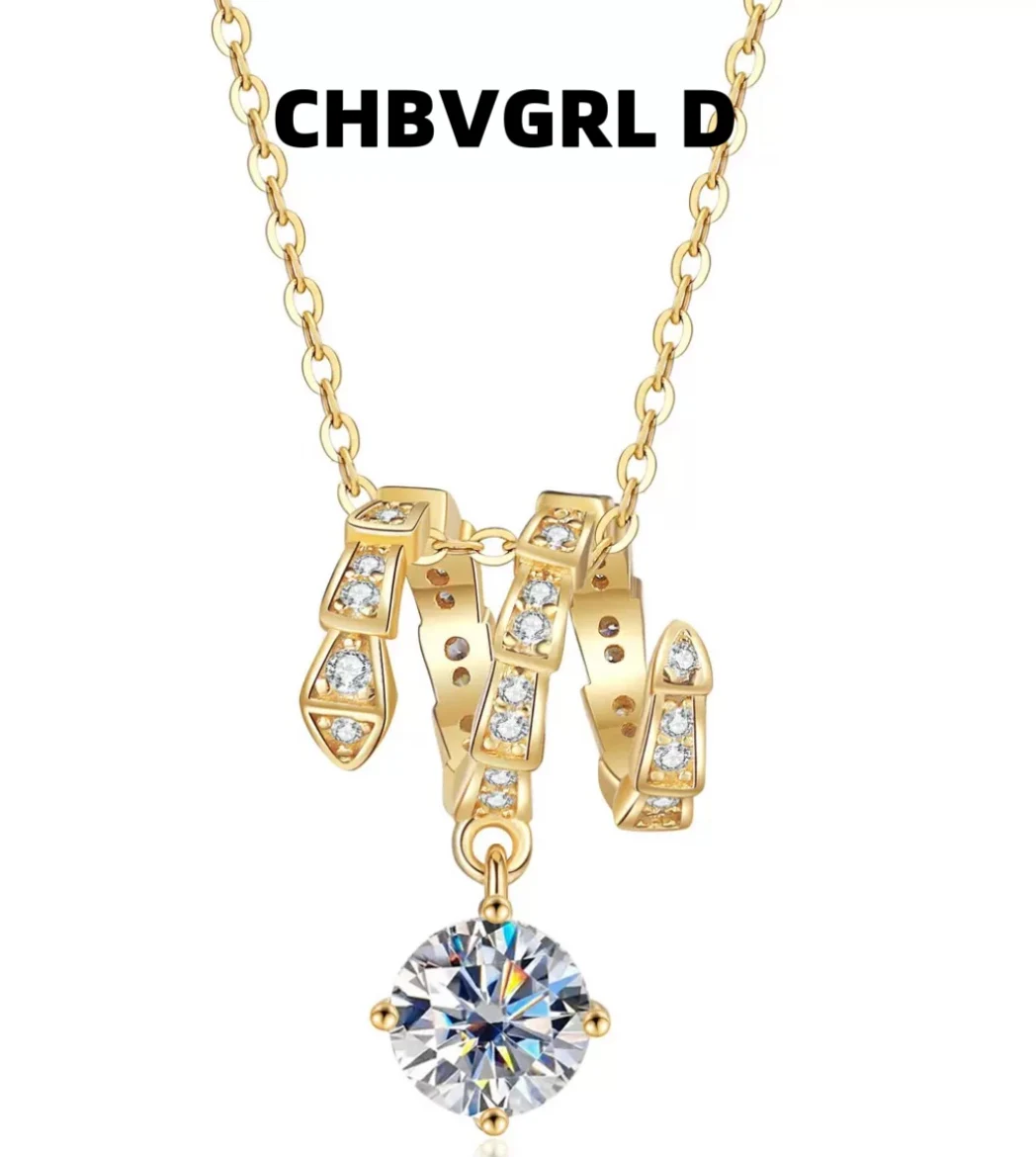 

[Design Sense] Pure Silver S925 Moissanite 1 Carat Necklace Luxury Full Diamond Pendant Hot Sale D Color Diamond High-end