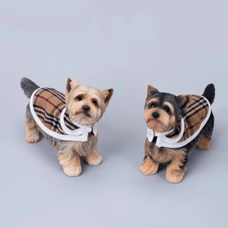 Jxk229 1/6 escala yorkshire terrier figura realista filhote de cachorro resina modelo animal para figuras de ação de 12 polegadas boneca colocação
