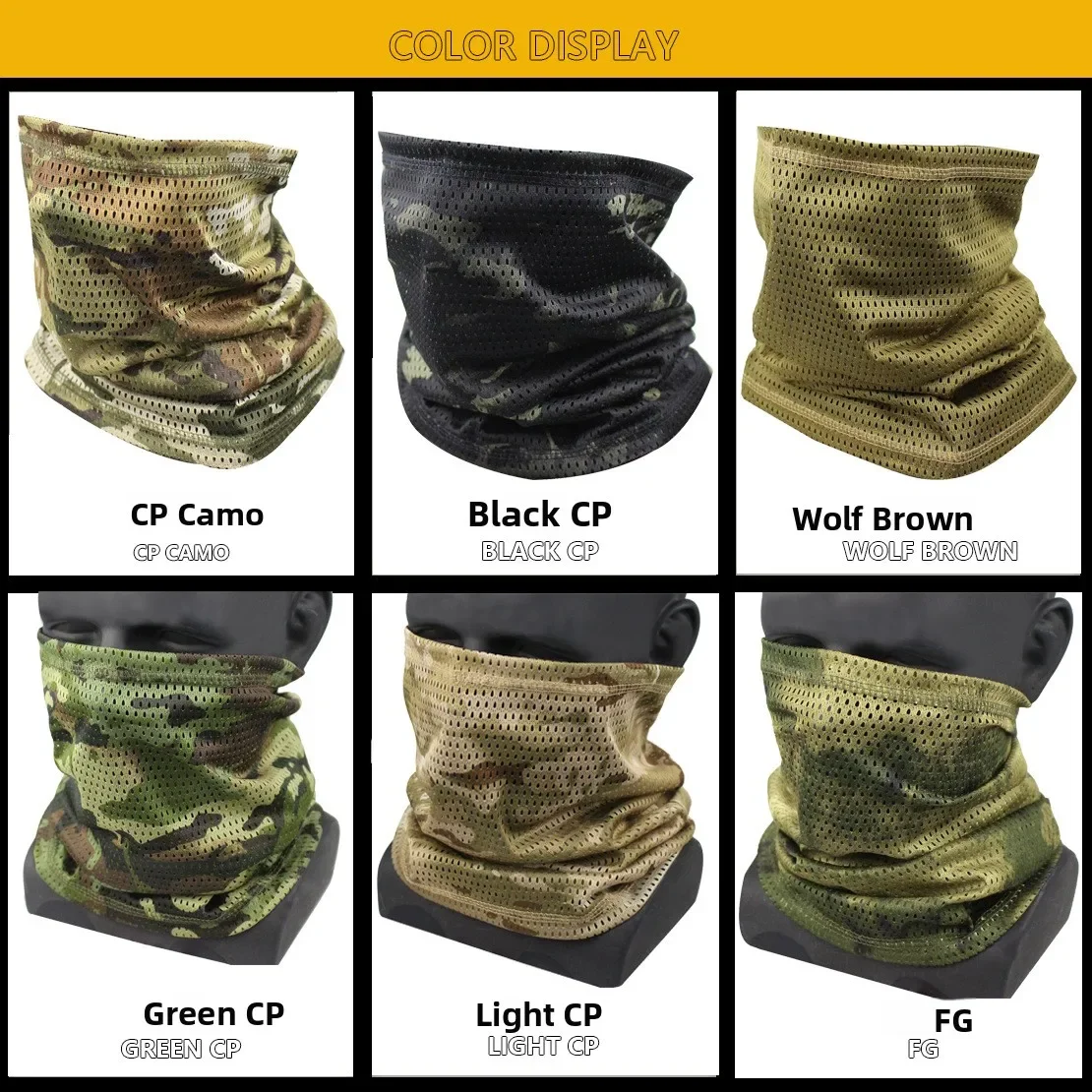 قناع الوجه التكتيكي في الهواء الطلق، شبكة قابلة للتنفس، حماية من الشمس، صيد السمك، تسلق الجبال، حماية من الأشعة فوق البنفسجية، قبعة من البوليستر للجنسين