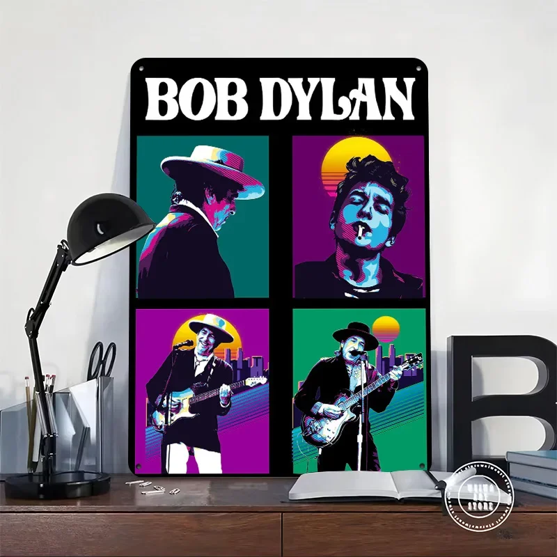 Bob Dylan Poster Retro 3D Printed Metal Signs Customized Wall Hanging Gift for Luxury Decoration Home Decor Accessories House