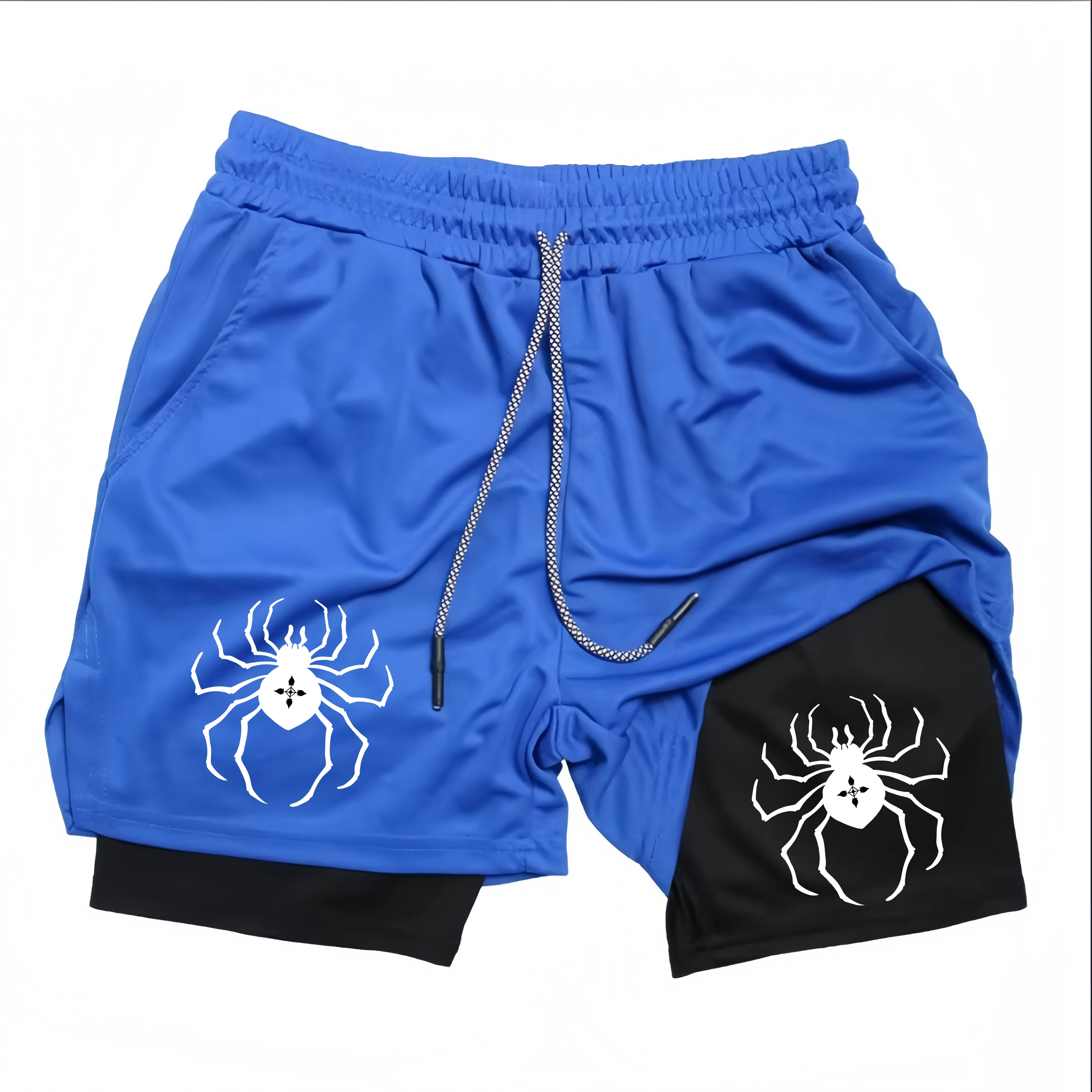 

Classic Anime Luffy Peripheral Printed Double-layer Shorts 2026 American Summer Men's Loose Sports Breathable Pants