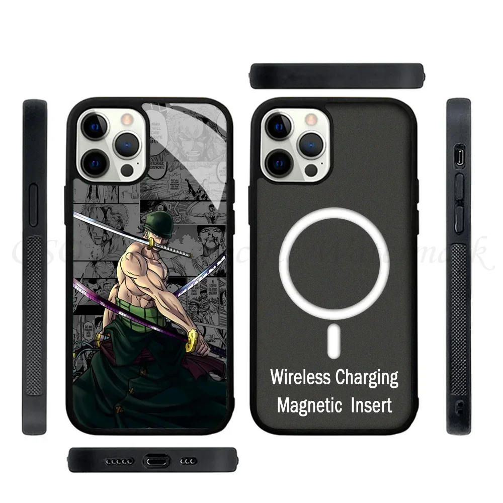 Anime Zoro O-One P-Piece Phone Cases For IPhone 15 14 13 Pro Max 11 12 Mini Alex Mirror TPU Shell