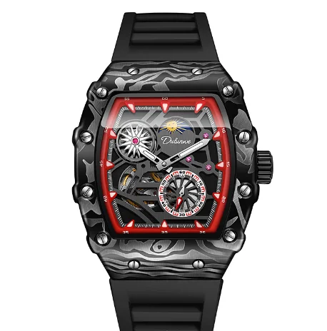 Hot selling 2024 new men's wine barrel luminous waterproof mechanical watch fashion trend fully automatic watch