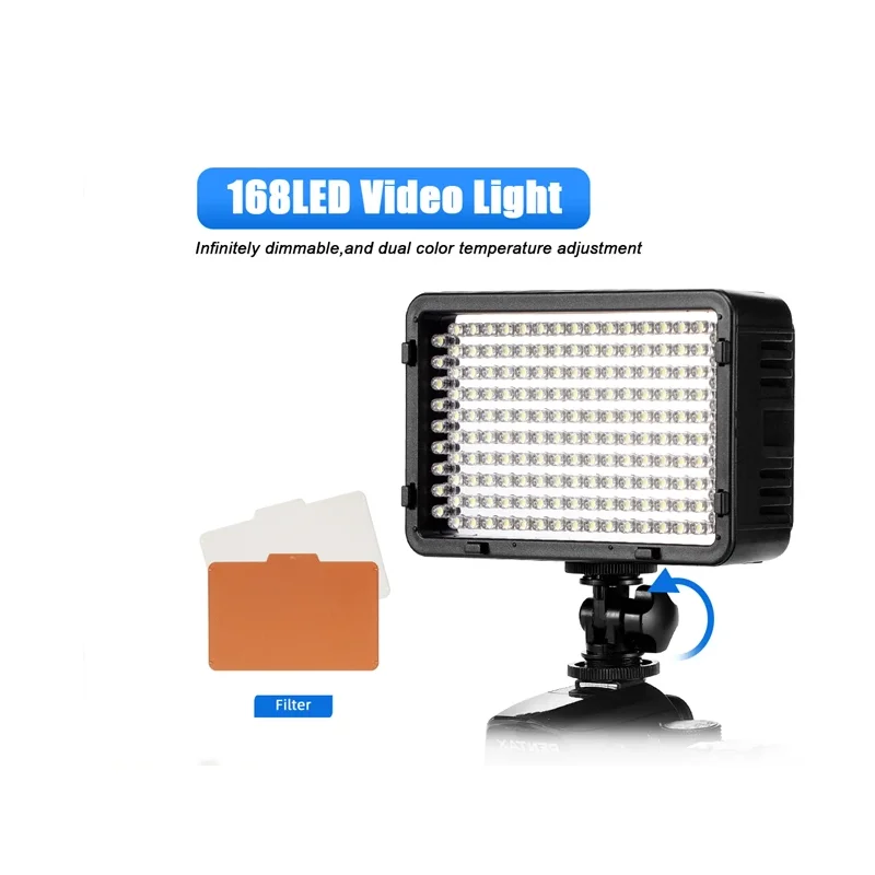 

Selens LED Video Light 168LED Photography Lighting Camera Camcorder Fill Light for YouTube Tiktok Live Video Recording Accessory