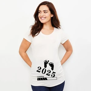 Bebê carregando maternidade manga curta camiseta, anúncio gravidez camisa, mãe tshirts, top roupas, impressão, Top gravidez, novo, 2025 12 principais vendas blusa pra gravida - №11