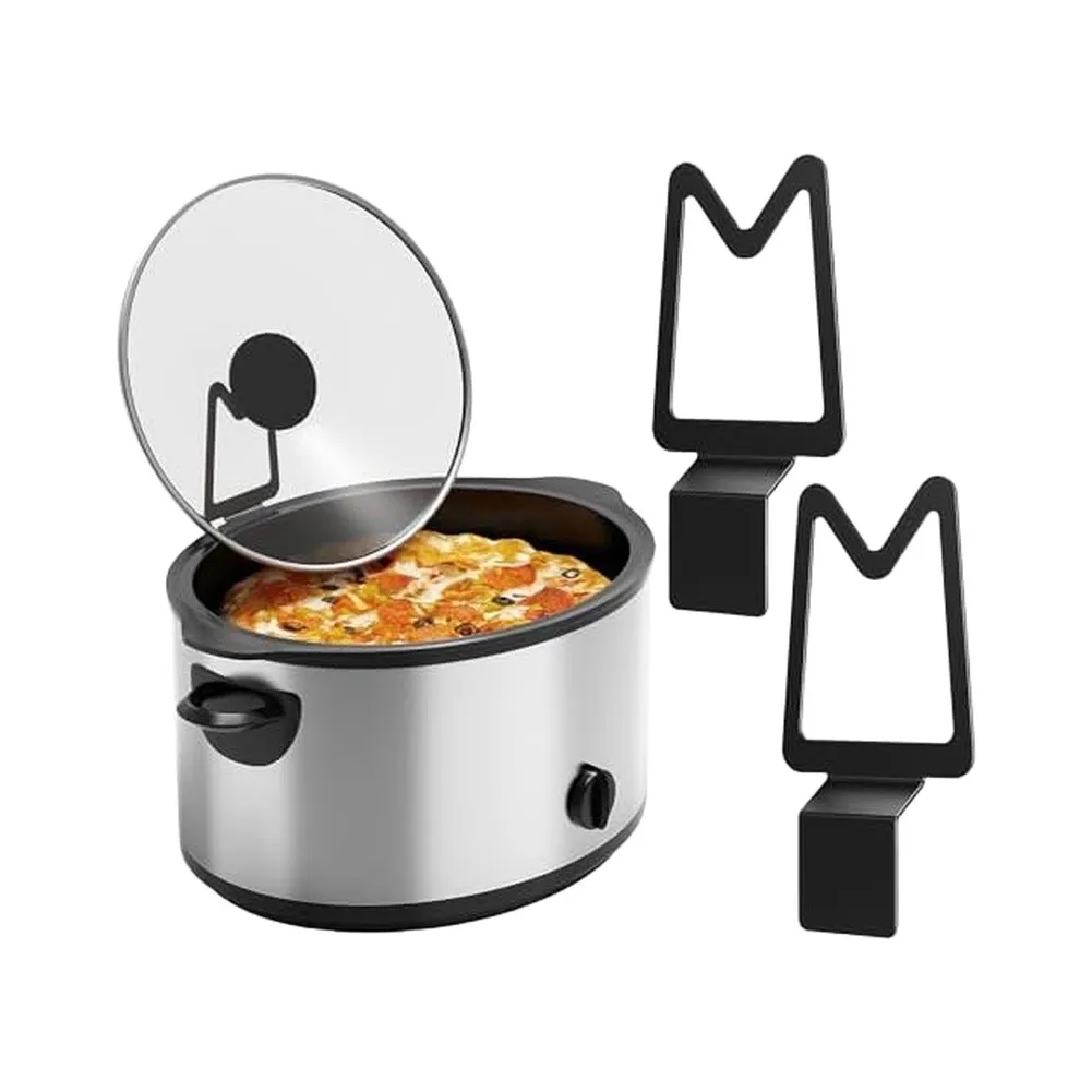 Reusable Slow Cooker Lid Holder for Hands-Free Cooking with Drip Tray Support Stand for Most Standard Crockpots