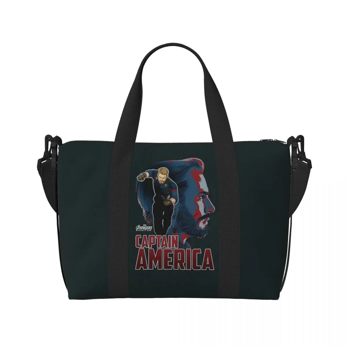 Custom Captain America Groceries Tote Shopping Bags Women Large Capacity Beach Gym Travel Bags