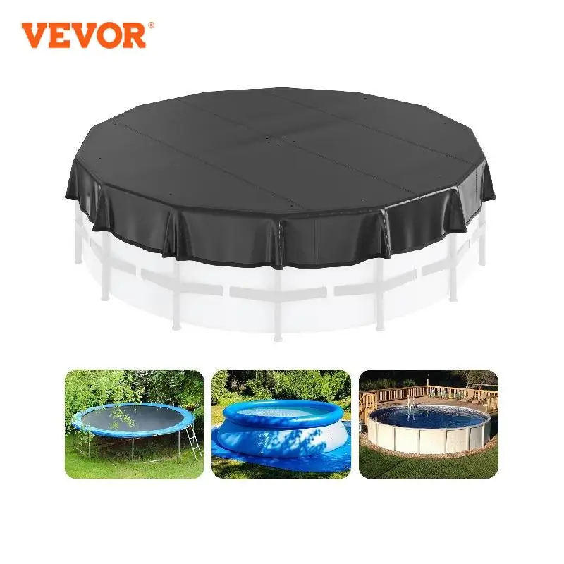 

VEVOR Round Pool Cover Solar Covers for Above Ground Pools Safety Pool Cover with Drawstring Design Waterproof and Dustproof