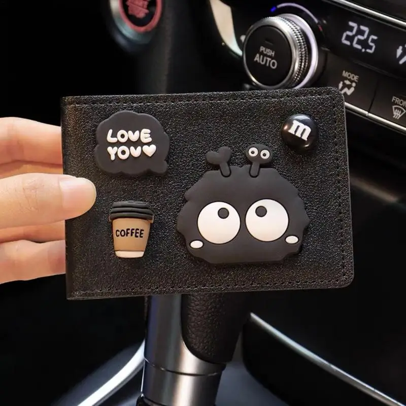 Driver License Storage Cover Cute PU Car Registration Insurance Holder Business Pass Certificate Folder Wallet For Women Men