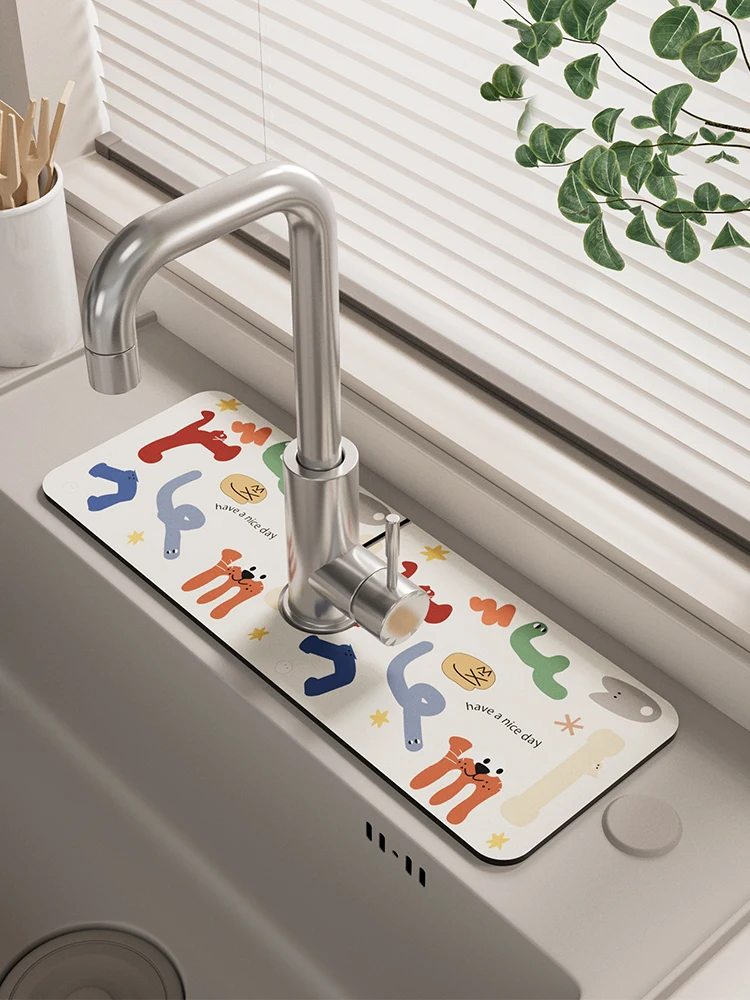 

Absorbent Pad Dia Mud Kitchen Batoom Sink Drain Pad Cusizable Qui Dry Mat Home Use Simple Sle hine Weave