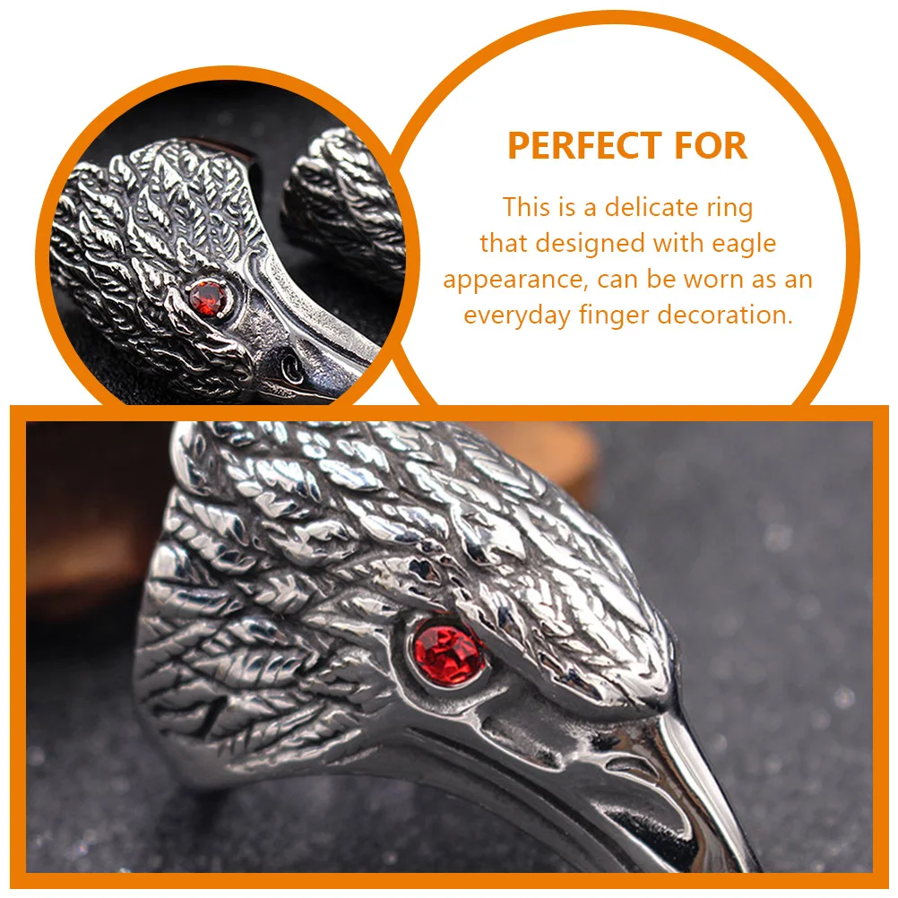

Eagle For Men Mens Jewelry Personalized Metal Decor Fashionable Animal Retro Design Sturdy Lightweight Daily Wear Gift Husband