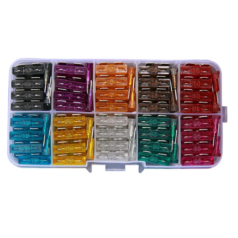 Color Plug-in Fuse Set Medium Sized Car Insurance Sheet Boxed Each With 10pcs 2A~40A Fuse Tubes 100pcs Packaged For Fuse A5