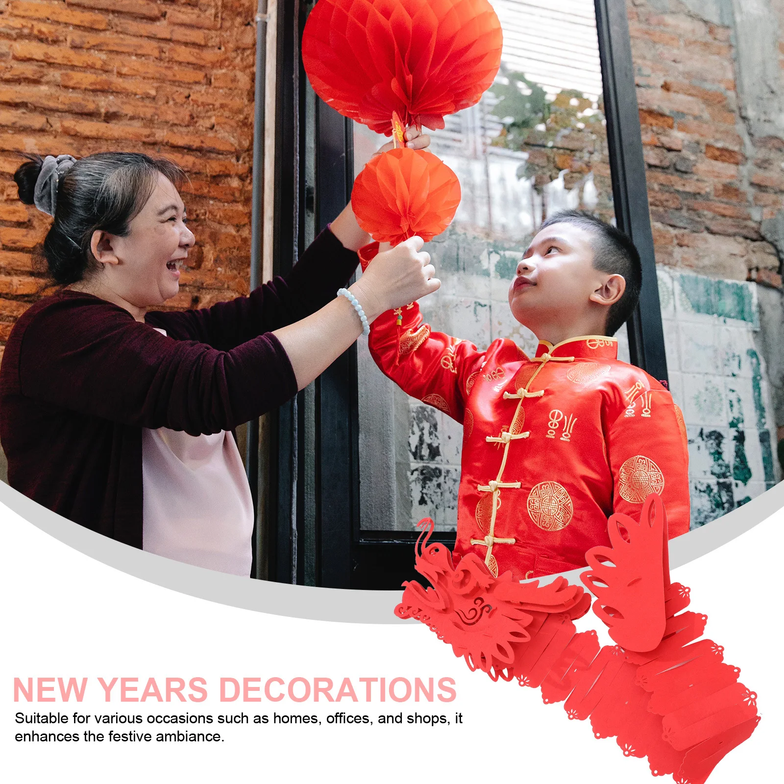 

Dragon Lantern Decoration Hanging Ceiling Ornament For Lunar New Year Chinese Style Festival Home Wall Door Decor