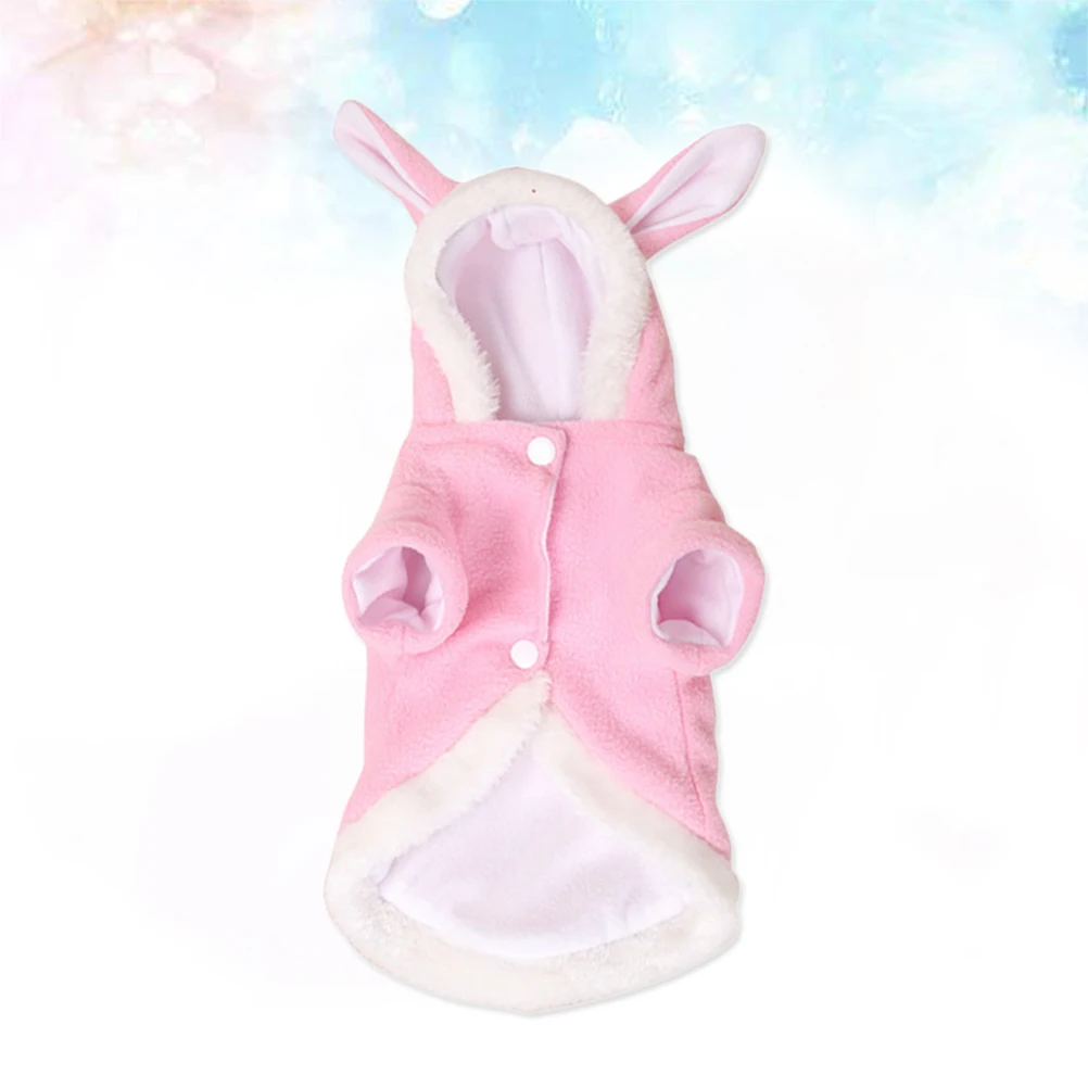 

Rabbit Costume For Small Dogs Cats Warm Hooded Outfit With Bunny Ears Pink L Size Pet Clothes Dog Rabbit Outfit Party Wear