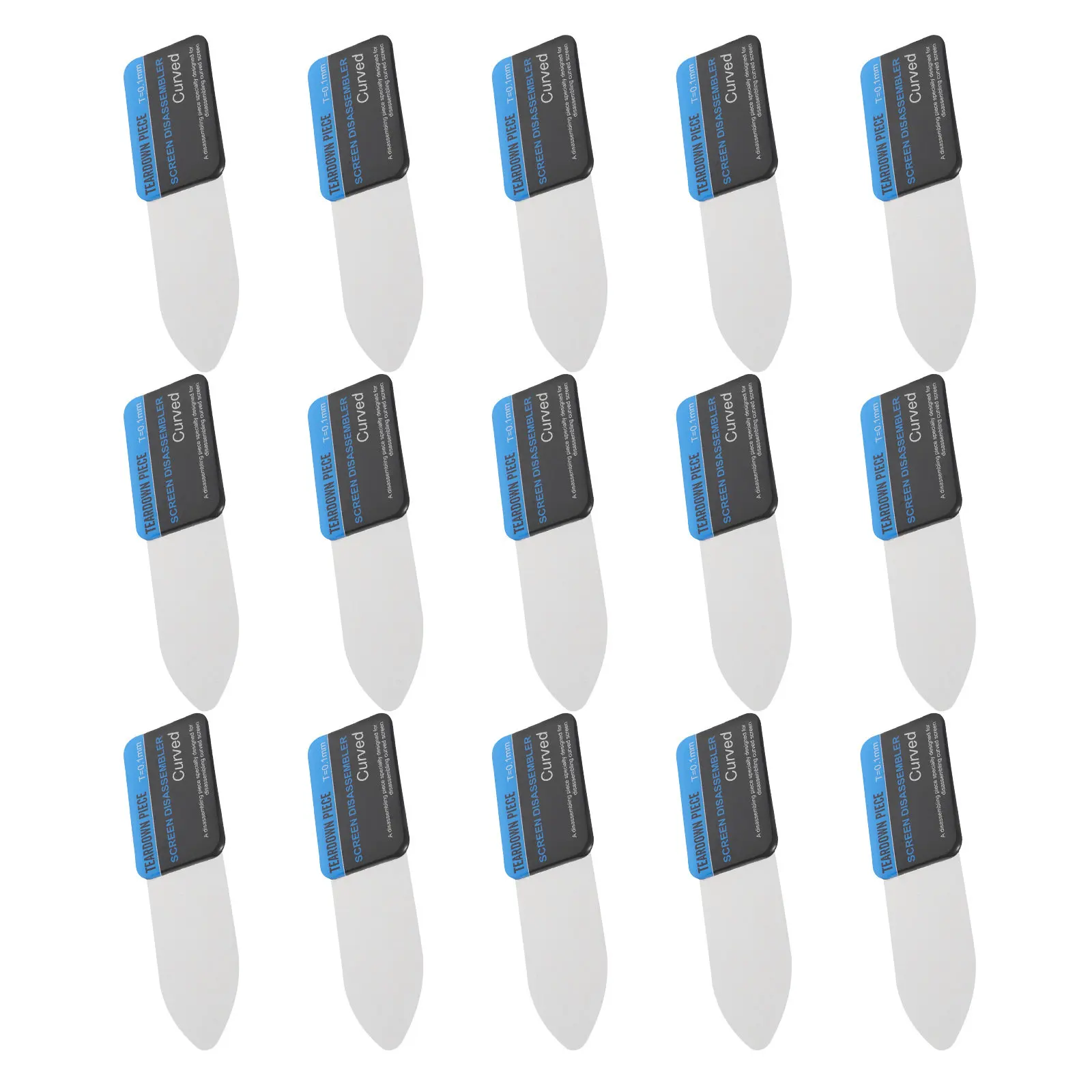 15Pcs Screen Pry Tool Set Ultra Thin Metal Flat Spudger Curved Pry Tools for Mobile Phone Laptop Repair Opening Disassembly