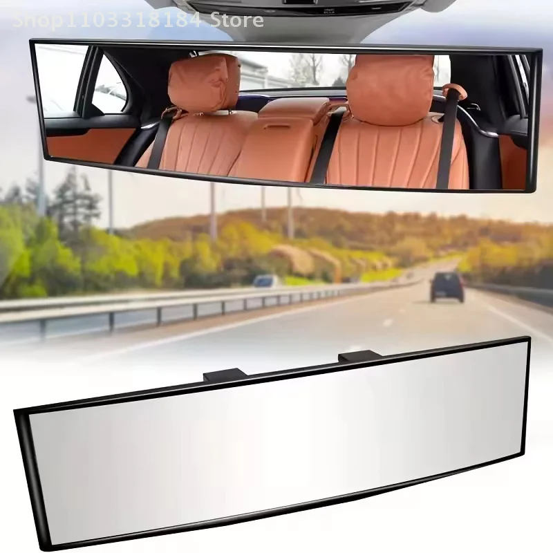 

285MM Wide Convex Interior Clip On Rear View Clear Mirror Universal Anti Glare Anti-fog Panoramic Rear View Mirror Curved Mirror