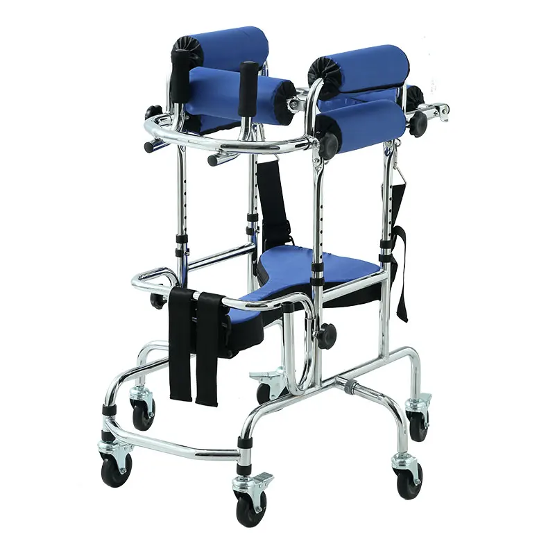 6-wheel Rollator Walker Stroke Hemiplegia Rehabilitation Walker for Children Lower Limb Training Standing Frame Roller Walkers