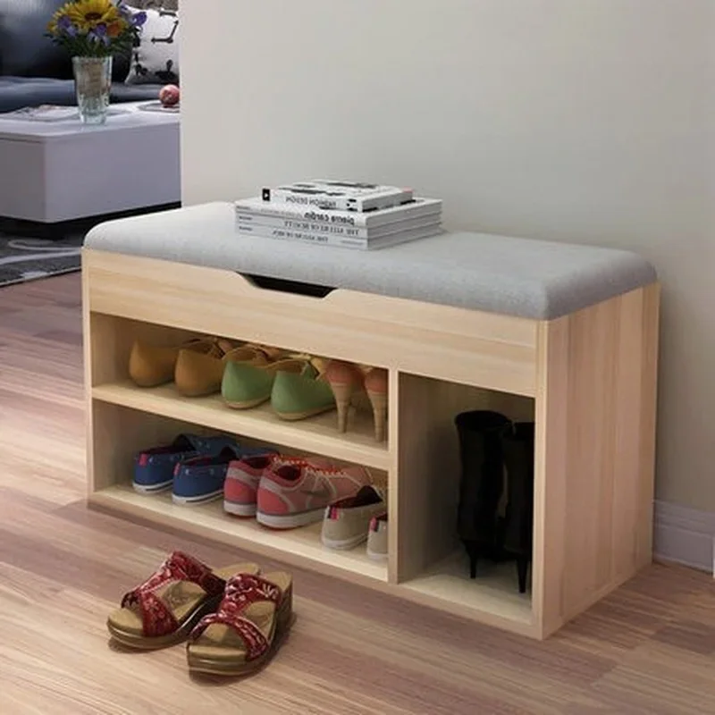 Modern Shoe Storage Stool - Fashionable Sofa Bench for Living Room Organization