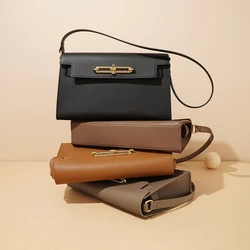 Split Leather Luxury Crossbody Bag 2024 Versatile Classic Ladies Handbag Stylish Fashion One Shoulder Cross Body Bag