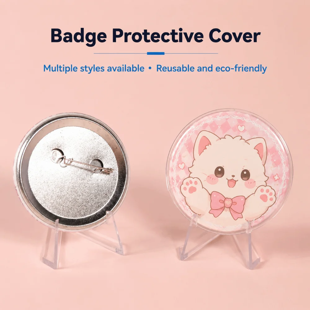 30PCS Transparent PVC Badge Protector Case 63/70/83mm High-Protection Anime Badge Sleeve Dustproof Pin Badge Display Cover