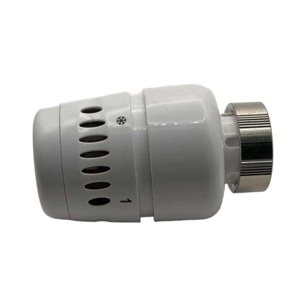 White Plastic Thermostatic Valve Head M30x1.5 Compatible with Underfloor Heating High Flow Radiator Installations